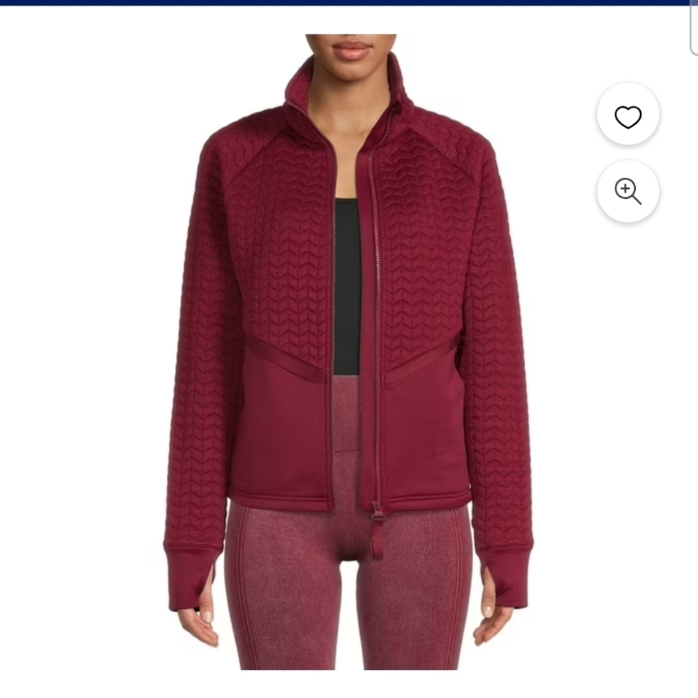 Avia Womems Maroon Quilted Warm Up Cool Down Jacket. Size S (4-6)